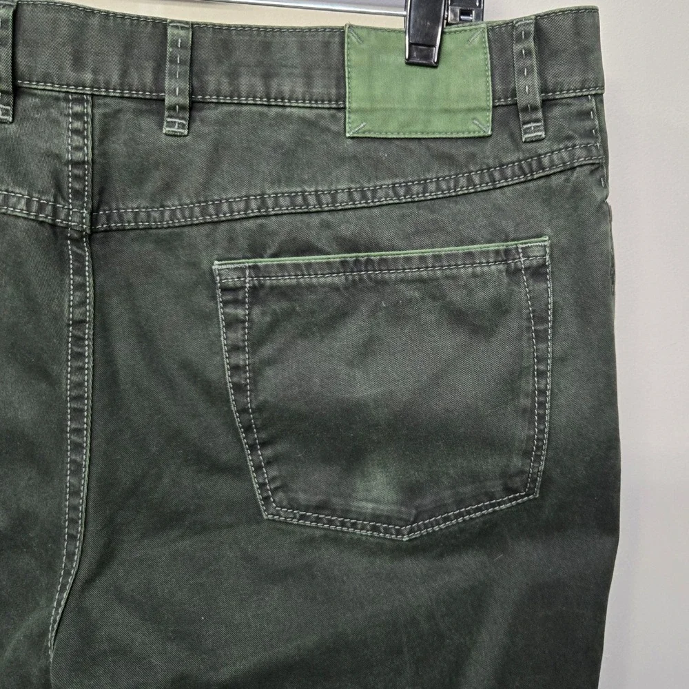 Hiltl Trouser Pants Men 38x30 Kenton Green Cotton Straight Leg 5 Pocket Jean Cut
